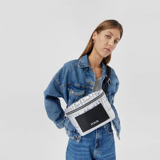 حقيبة خصر Empire Padded المُبطّنة من TOUS متوسطة الحجم باللون الفضي