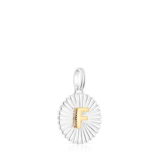 Silver and silver vermeil TOUS Alphabet letter F medallion Pendant