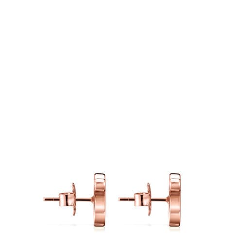 Pendientes oso con baño de oro rosa 18 kt sobre plata Sweet Dolls