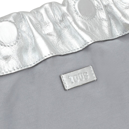 Clutch bandolera de piel plata TOUS Cloud