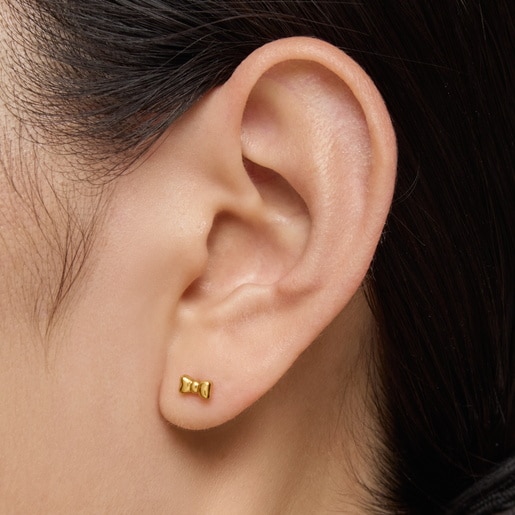 Gold-colored steel bow Ear piercing TOUS Ribbon