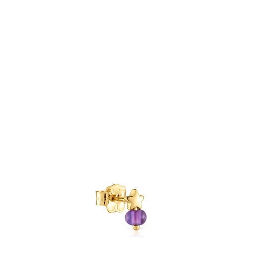 Gold and amethyst star single earring TOUS Balloon