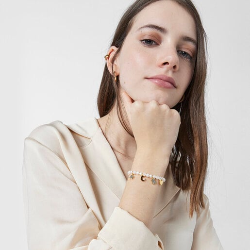 Nocturne Pearl Bracelet with Silver Vermeil and Diamonds