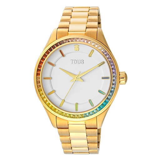 Tender Shine Analogue watch with gold IP steel strap