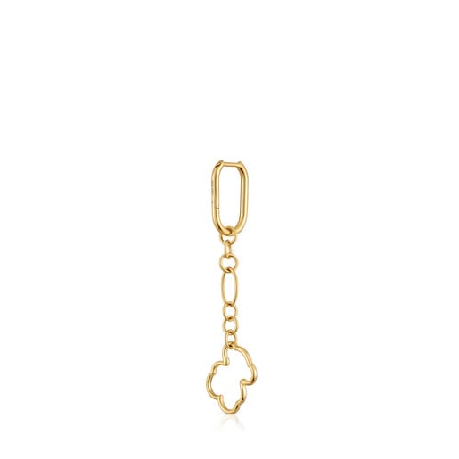 New Silueta single long Earring with two-tone bear motif