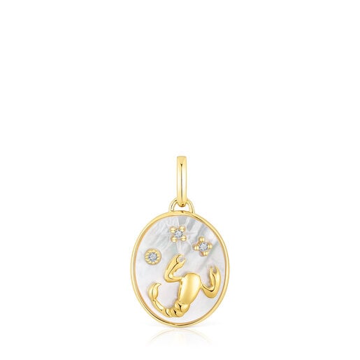 Pendente Scorpione in argento vermeil con madreperla e topazi TOUS Horoscope