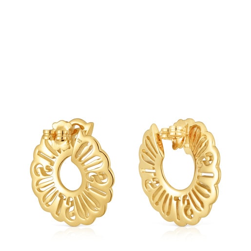 Aretes aro con baño de oro 18 kt sobre plata 31 mm Miranda