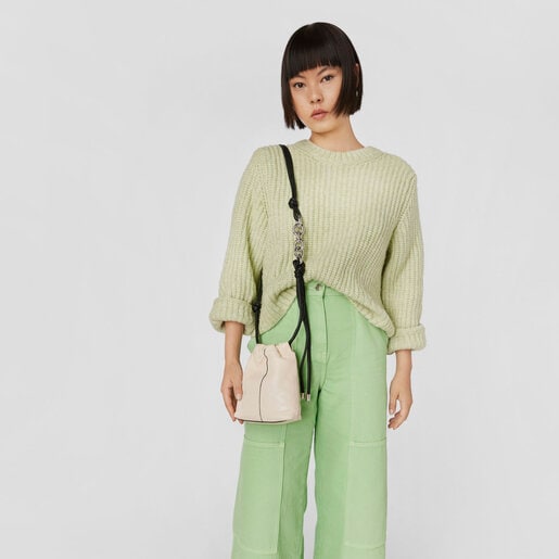 Mini bolso beige de piel TOUS Cloud