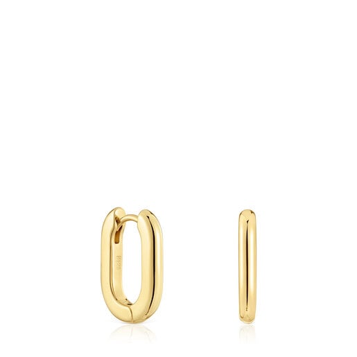 Boucles d’oreilles anneaux en argent plaqué or 18 ct, 18,2 mm courtes TOUS Basics