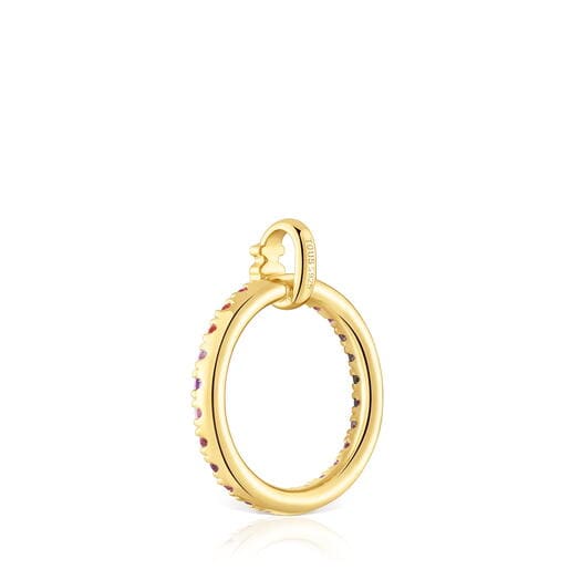 18kt gold-plated silver Pendant with gemstones TOUS Straight