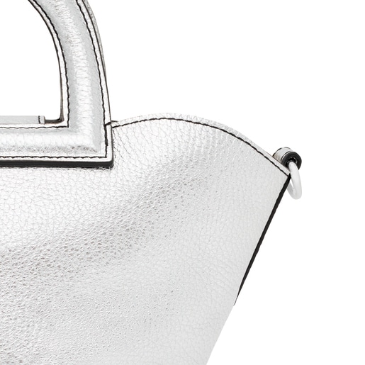 حقيبة كتف TOUS Dora صغيرة الحجم من الجلد باللون الفضي