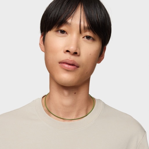 2 mm green steel Necklace TOUS Mesh Tube