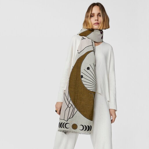 Foulard de jacquard beige TOUS Magic Nature
