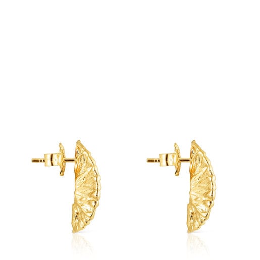 Pendientes con baño de oro 18 kt sobre plata Wicker