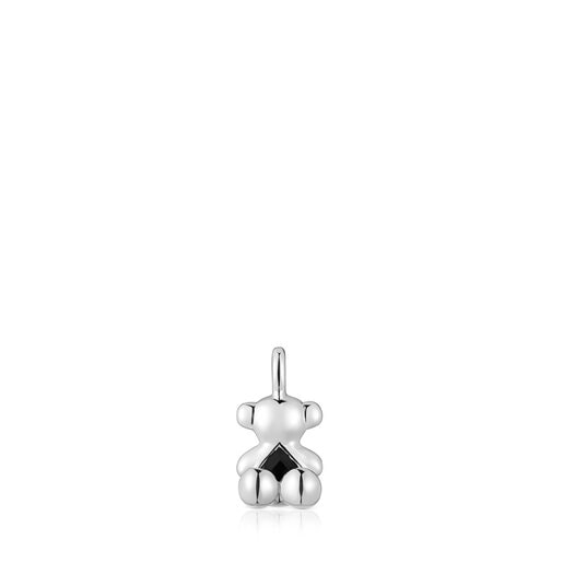 Malý stříbrný Přívěsek ve tvaru medvídka s onyxem Bold Bear