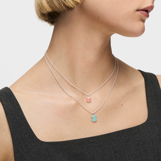 Silver New Color Necklace with Amazonite