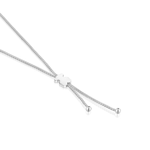 Collaret curt de plata motiu ós 12 mm Icon Mesh