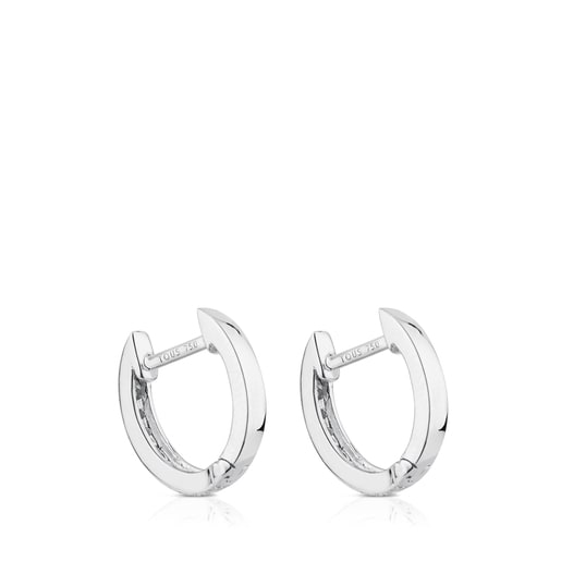 עגילי חישוק TOUS Les Classiques מזהב לבן עם יהלומים