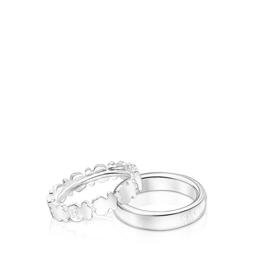 Set of Silver Straight Rings