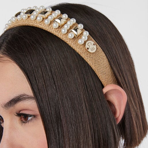 Beige raffia Dalle Tiara