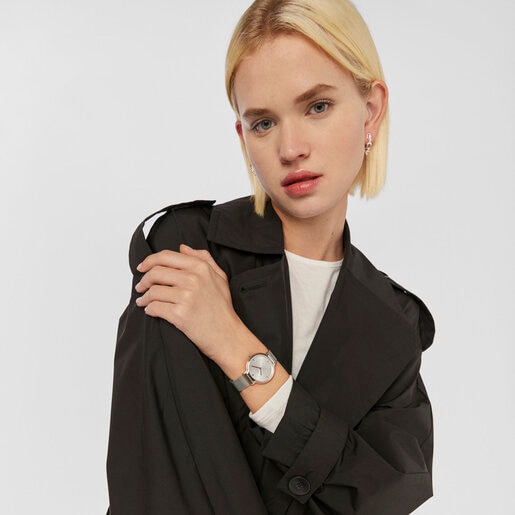 Reloj analógico Real Bear bicolor de acero