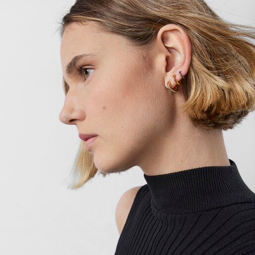 Nocturne Earcuff in Silver Vermeil with Diamonds