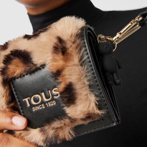 Billetera pequeña beige y negro Amaya Wild