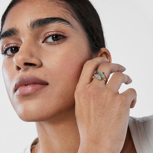 Vita butterfly ring Gold with Gemstones