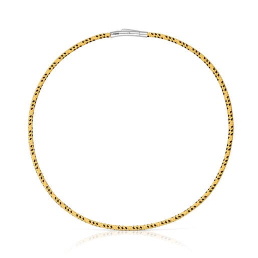 Collar con cordón amarillo y acero TOUS Basics