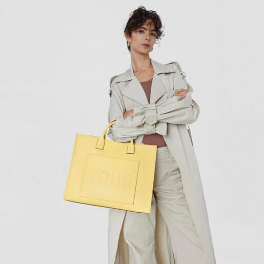 תיק נשיאה TOUS La Rue Amaya גדול בצבע צהוב
