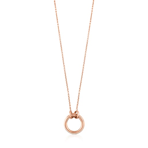 Collana con placcatura in oro rosa 18 kt su argento e anello Hold da 16 mm