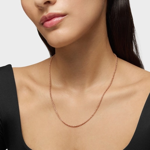 שרשרת TOUS Hand בינונית באורך 50 ס"מ בציפוי זהב ורוד 18 קראט על כסף