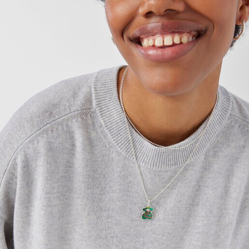 Colgante oso xmas tree de plata y nacar Xmas Collection