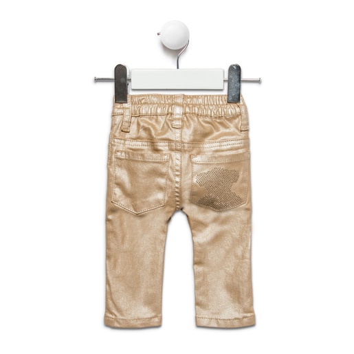 Pantalón pitillo encerado niña Pant Camel