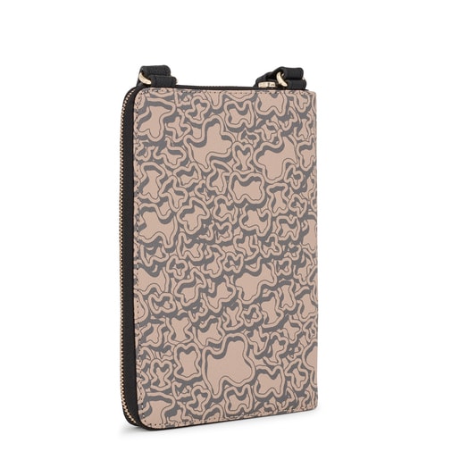 Pochette de téléphone portable à bandoulière avec portefeuille TOUS Kaos Mini Evolution couleur taupe
