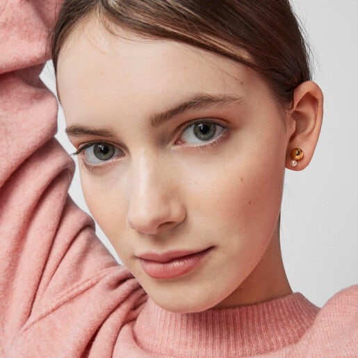 Серьги Gloss из вермеля с маленькой жемчужиной