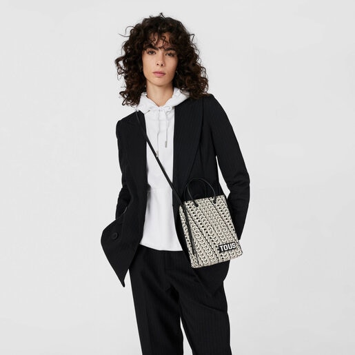 Beige and black Pop Minibag TOUS Vera