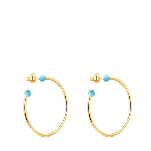 Boucles d’oreilles Batala grandes en Or Vermeil avec Howlite