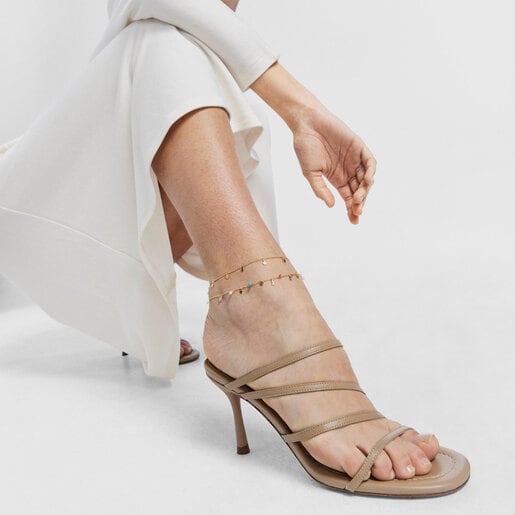 צמיד לרגל ורמייל צהוב ואבני חן קול ג'וי