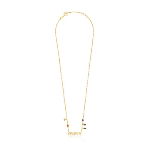 Silver vermeil Mama Necklace with gemstones TOUS Mama | TOUS
