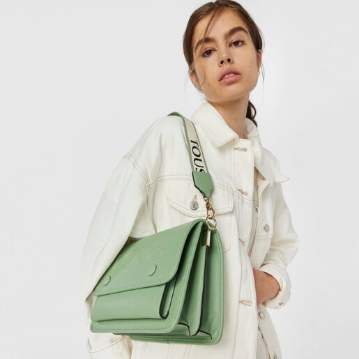 תיק צד TOUS La Rue Audree בגודל בינוני בצבע חאקי