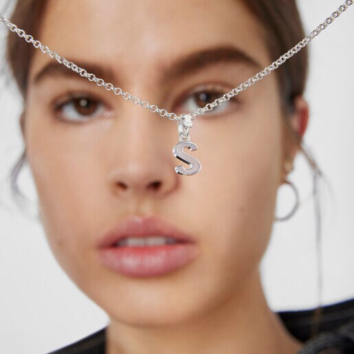 Dije Alphabet letra S de Plata