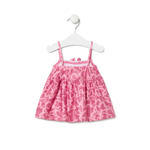 Vestido de alças de menina Kaos cor-de-rosa