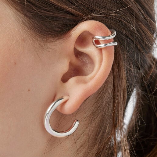 עגיל האב הליקס ללא חור כפול כסף