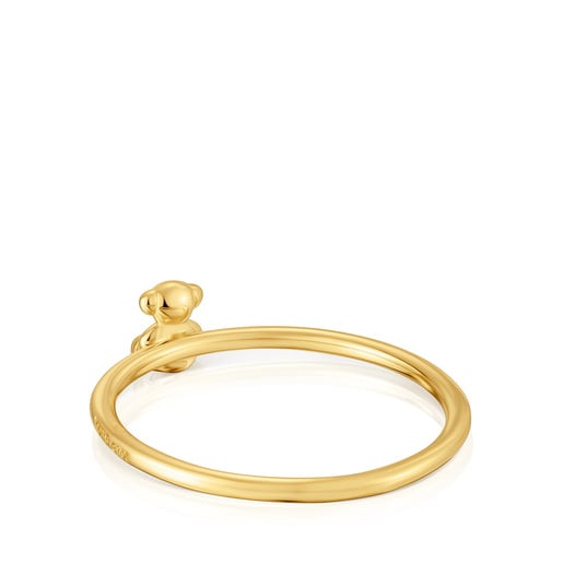 Bold bear gold and charm Ring