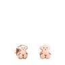 Pendientes oso con baño de oro rosa 18 kt sobre plata Sweet Dolls