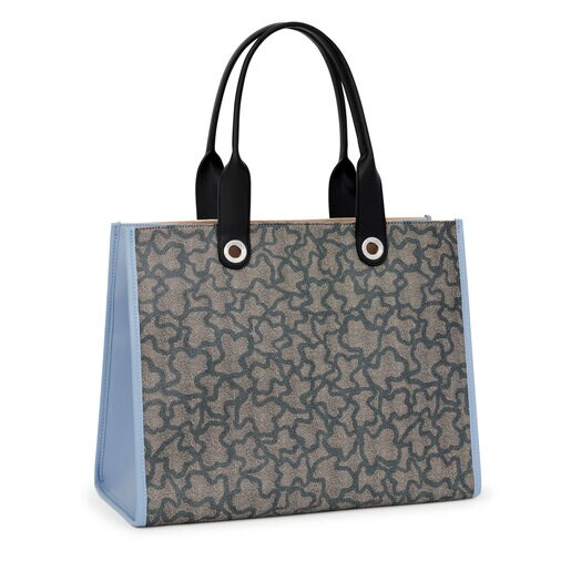 Large beige and blue Amaya Kaos Icon Shopping bag | TOUS