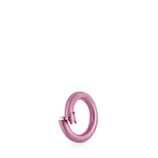 Mały różowy pierścionek ze srebra Hold