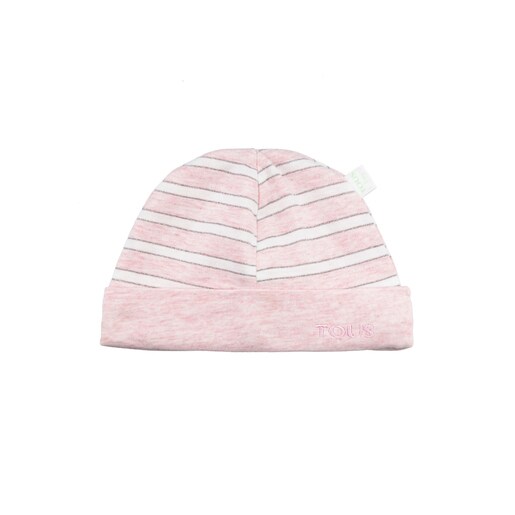 Radiant striped homecoming cap in pink