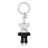 Silver and black-colored Teddy Bear Key ring